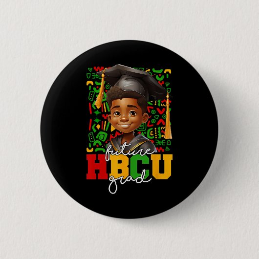 Afro Black Boy Uni-Abschluß Future Hbcu Grad Button (Vorderseite)