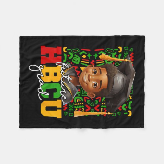 Afro Black Boy Uni-Abschluß Future Hbcu Grad Fleecedecke (Vorderseite (Horizontal))
