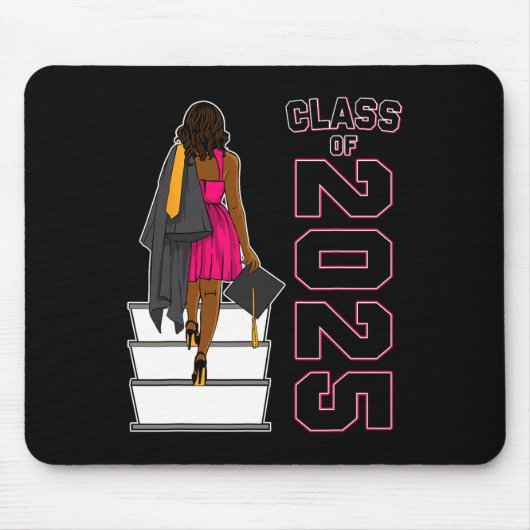Afro Black Girl Abschluss Cl of Mousepad (Vorne)