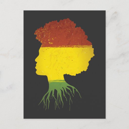 Afro Black Girl American Roots Diva Postkarte (Vorderseite)