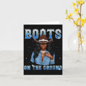 Afro Black Melanin Queen Western Cowgirl Hat Boots Karte (Gelbe Blume)