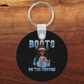 Afro Black Melanin Queen Western Cowgirl Hat Boots Schlüsselanhänger (Vorderseite)