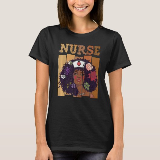 Afro Black Nurse Black History Mont African Ameri T-Shirt (Vorderseite)