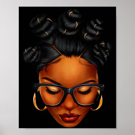 Afro Black Woman African Black History Month Melan Poster (Vorne)