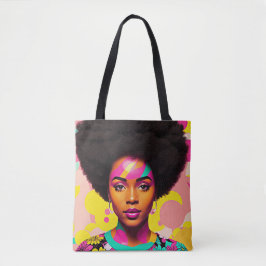 Afro Black Woman Colorful Pop Art Tasche