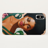 Afro Black Woman Monstera Deliciosa Botanical Case-Mate iPhone Hülle (Rückseite (Horizontal))