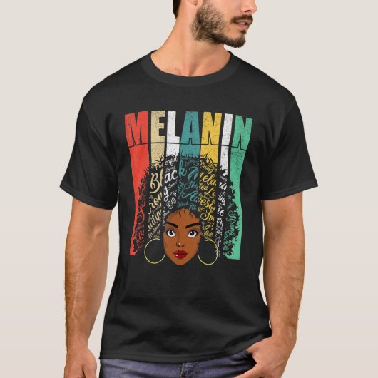 Afro Black Women Girls Melanin T-Shirt (Vorderseite)