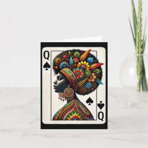 Afro Black Women Queen Spades African Roots Black Karte