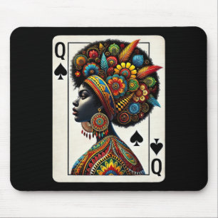 Afro Black Women Queen Spades African Roots Black Mousepad