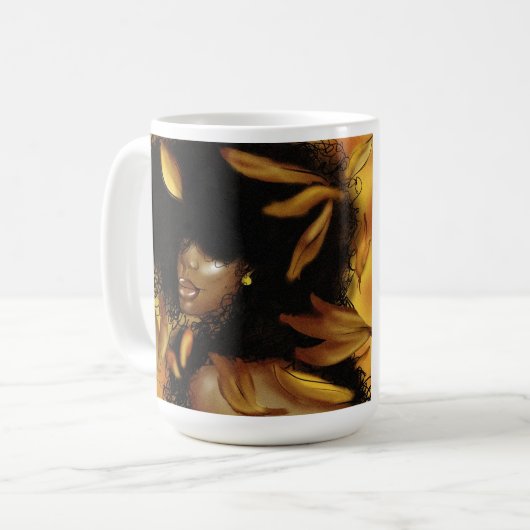 Afro (Blätter) Kaffeetasse (Vorderseite Links)
