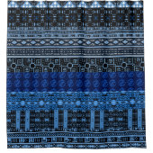 Afro Blue African Pattern Mix Duschvorhang (Vorderseite)