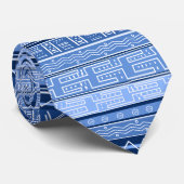 Afro Blue Modern Tribal Print Krawatte (Gerollt)