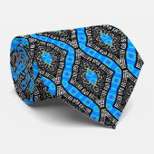 Afro Blues Modern Mud Cloud Design Neck Tie Krawatte (Gerollt)