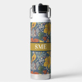 Afro Bohemian Floral monogram Water Bottle Trinkflasche (Vorderseite)