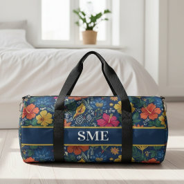 Afro Bohemian Monogram Floral Duffle Bag