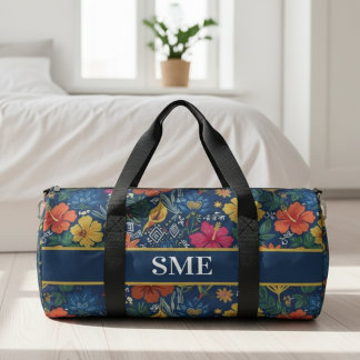 Afro Bohemian Monogram Floral Duffle Bag