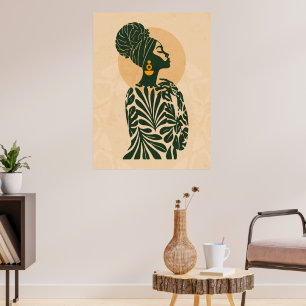 Afro-Boho-Frau-Wandkunstposter Minimalistische B Poster