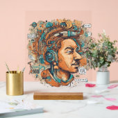 Afro Boho Queen - farbenfrohe Kunst Acrylschild (Hochzeit)