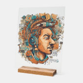 Afro Boho Queen - farbenfrohe Kunst Acrylschild (Winkel)