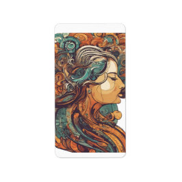 Afro Boho Queen - farbenfrohe Kunst Adressaufkleber