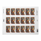 Afro Boho Queen - farbenfrohe Kunst Adressaufkleber (Vorne)