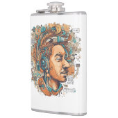 Afro Boho Queen - farbenfrohe Kunst Flachmann (Links)