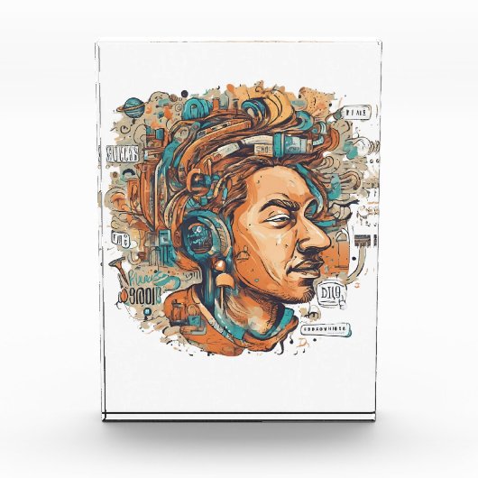 Afro Boho Queen - farbenfrohe Kunst Fotoblock (Vorderseite)