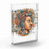 Afro Boho Queen - farbenfrohe Kunst Fotoblock (Links)