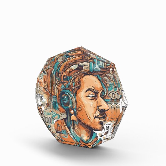 Afro Boho Queen - farbenfrohe Kunst Fotoblock (Rechts)