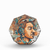 Afro Boho Queen - farbenfrohe Kunst Fotoblock (Vorderseite)