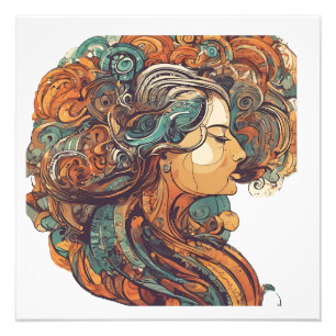 Afro Boho Queen - farbenfrohe Kunst Fotodruck
