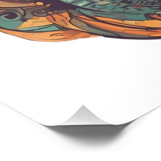 Afro Boho Queen - farbenfrohe Kunst Fotodruck (Ecke)