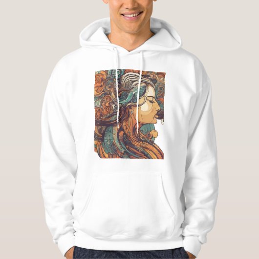 Afro Boho Queen - farbenfrohe Kunst Hoodie (Vorderseite)