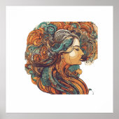 Afro Boho Queen - farbenfrohe Kunst Poster (Vorne)