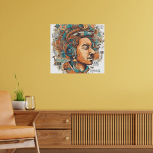 Afro Boho Queen - farbenfrohe Kunst Poster
