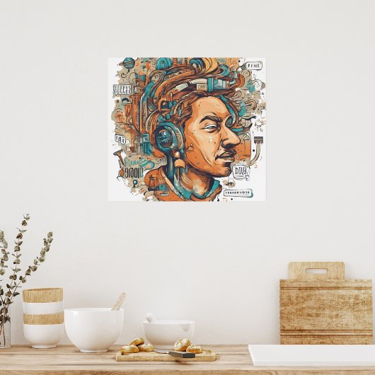 Afro Boho Queen - farbenfrohe Kunst Poster (Küche)