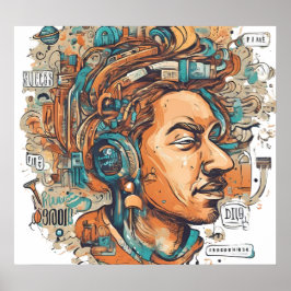 Afro Boho Queen - farbenfrohe Kunst Poster