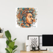 Afro Boho Queen - farbenfrohe Kunst Poster (Heimbüro)