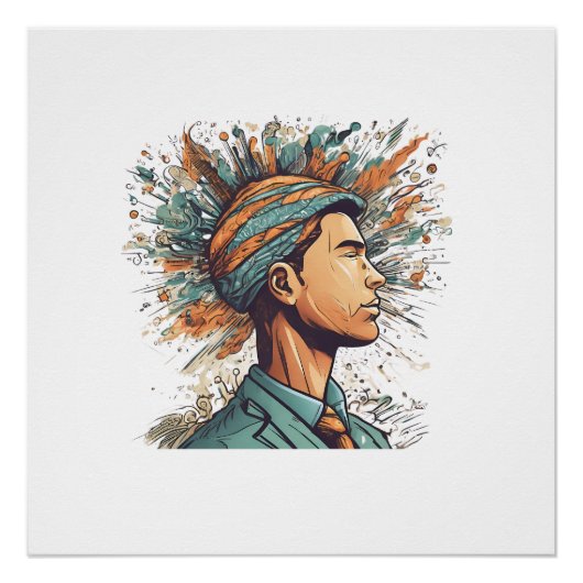 Afro Boho Queen - farbenfrohe Kunst Poster (Vorderseite)