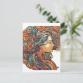 Afro Boho Queen - farbenfrohe Kunst Postkarte (Stehend Vorderseite)