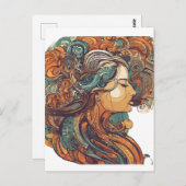 Afro Boho Queen - farbenfrohe Kunst Postkarte (Vorne/Hinten)