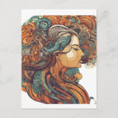 Afro Boho Queen - farbenfrohe Kunst Postkarte (Vorderseite)