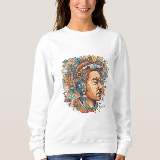 Afro Boho Queen - farbenfrohe Kunst Sweatshirt (Vorderseite)