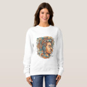 Afro Boho Queen - farbenfrohe Kunst Sweatshirt (Vorne ganz)