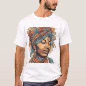 Afro Boho Queen - farbenfrohe Kunst T-Shirt (Vorderseite)