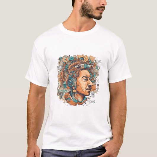 Afro Boho Queen - farbenfrohe Kunst T-Shirt (Vorderseite)
