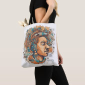 Afro Boho Queen - farbenfrohe Kunst Tasche (Von Nahem)
