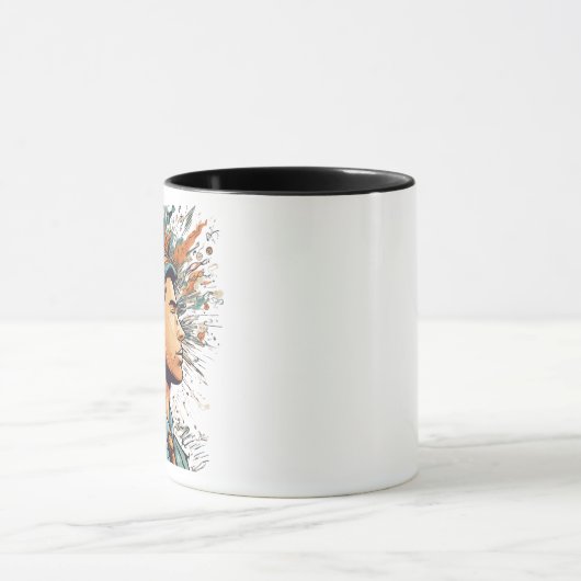 Afro Boho Queen - farbenfrohe Kunst Tasse (Zentrum)