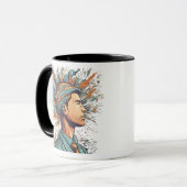 Afro Boho Queen - farbenfrohe Kunst Tasse (Vorderseite Links)