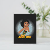 Afro Boy Postkarte (Stehend Vorderseite)